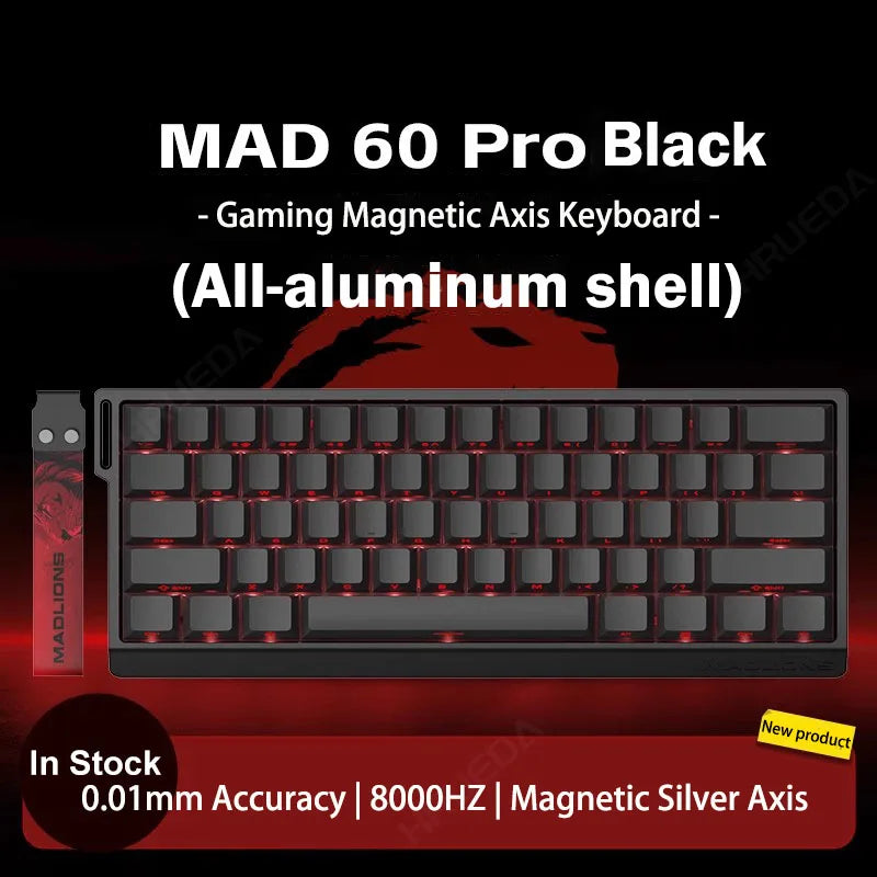 MADLIONS MAD 60/68HE Gaming Magnetic Switch Keyboard, Wired Mechanical Gaming Keyboard with 8K Polling Rate, Rapid Trigger, Hot Swappable RGB 61/68 Keys