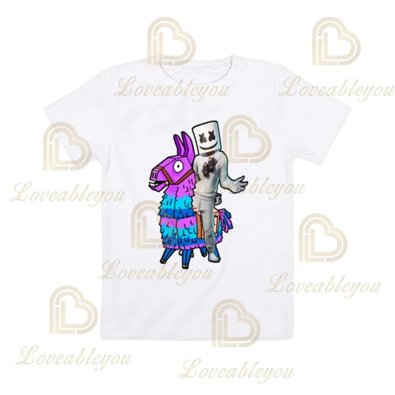 Cartoon-T-Shirt für Jungen und Mädchen, Fortnite-T-Shirt Battle Royale 3D, 3 bis 14 Jahre, Victory Royale, Gaming-Oberteil für Kinder und Teenager
