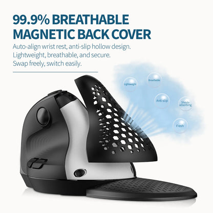 DELUX M618XSD Ergonomic Vertical Mouse with OLED Screen, 4000 DPI, Rechargeable 1000mAh Battery, Wireless & Wired Computer Mouse