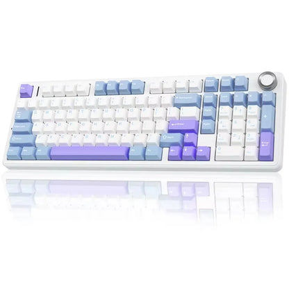 AULA F99PRO Gaming Mechanical Keyboard 99 Key Three Mode Wireless Hot Swappable Gasket Structure Custom Keyboard with Media Knob