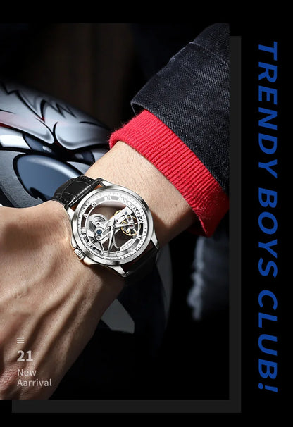 OLEVS 6661 Automatic Watch For Men Skeleton Original Mechanical Movement Men's Wristwatch Waterproof Luminous Sport Men's Watches