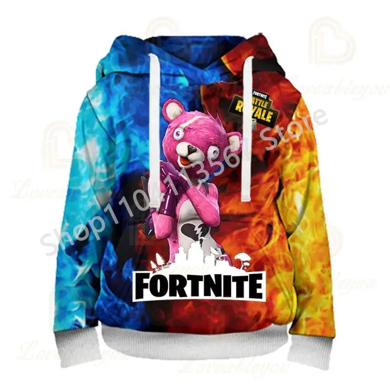 Φούτερ με Κουκούλα Llama Battle Royale F-Fortnited με 3D Εκτύπωση για Άνδρες, Γυναίκες και Παιδιά, Αγόρια και Κορίτσια, Streetwear Πουλόβερ, Πράσινα Τοπ