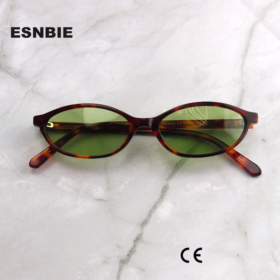 Trendy Acetate Small Oval Sunglasses Women 90'S Outfit Vintage Sun Glasses for Men Fashion Polarized Glasses  UV400 Protection