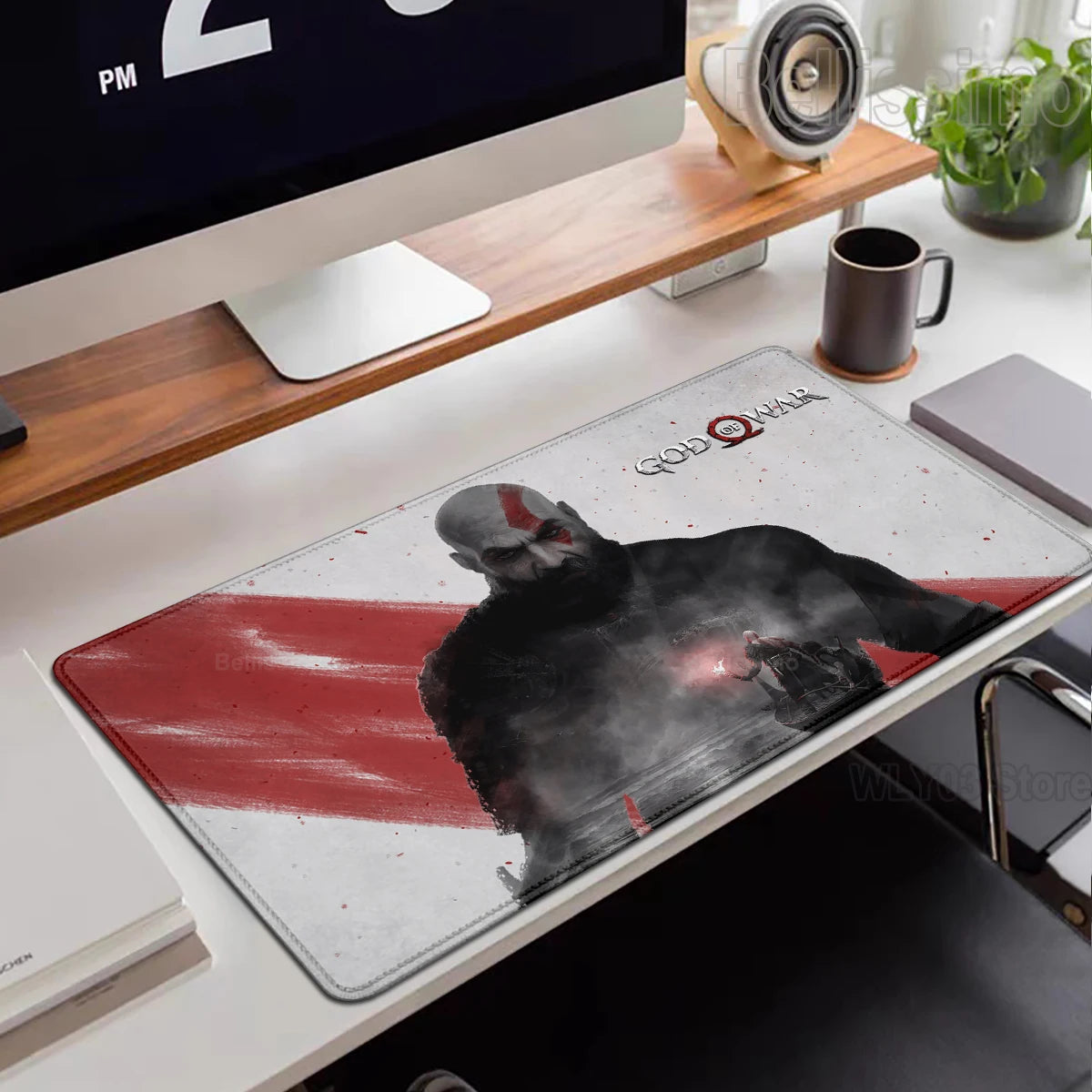 Xxl Mouse Pad God of War Desk Mat Gaming Accessories Keyboard Computer Mousepad Gamer Large Pc Cabinet Office Table Carpet Rug