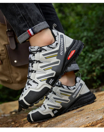 2025 New Men Hiking Shoes Outdoor Waterproof Sports Shoes Comfortable Leather Hiking Training Boots Large Size Tactical Shoe Men