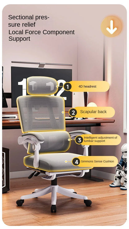 Sedia ergonomica da ufficio in mesh con supporto lombare, sedia da scrivania per computer a schienale alto per adulti, poltrona operativa confortevole per lunghe sessioni