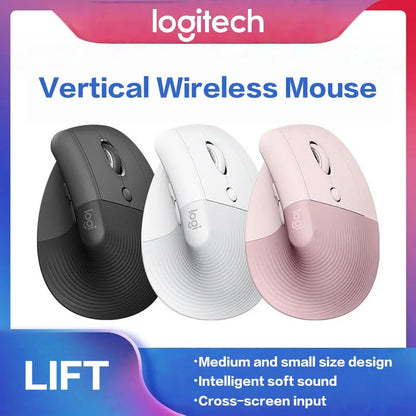 Logitech Lift Ergonomic Bluetooth Wireless Vertical Mouse Small Business Office Mouse Switch Between 3 Devices in Seconds