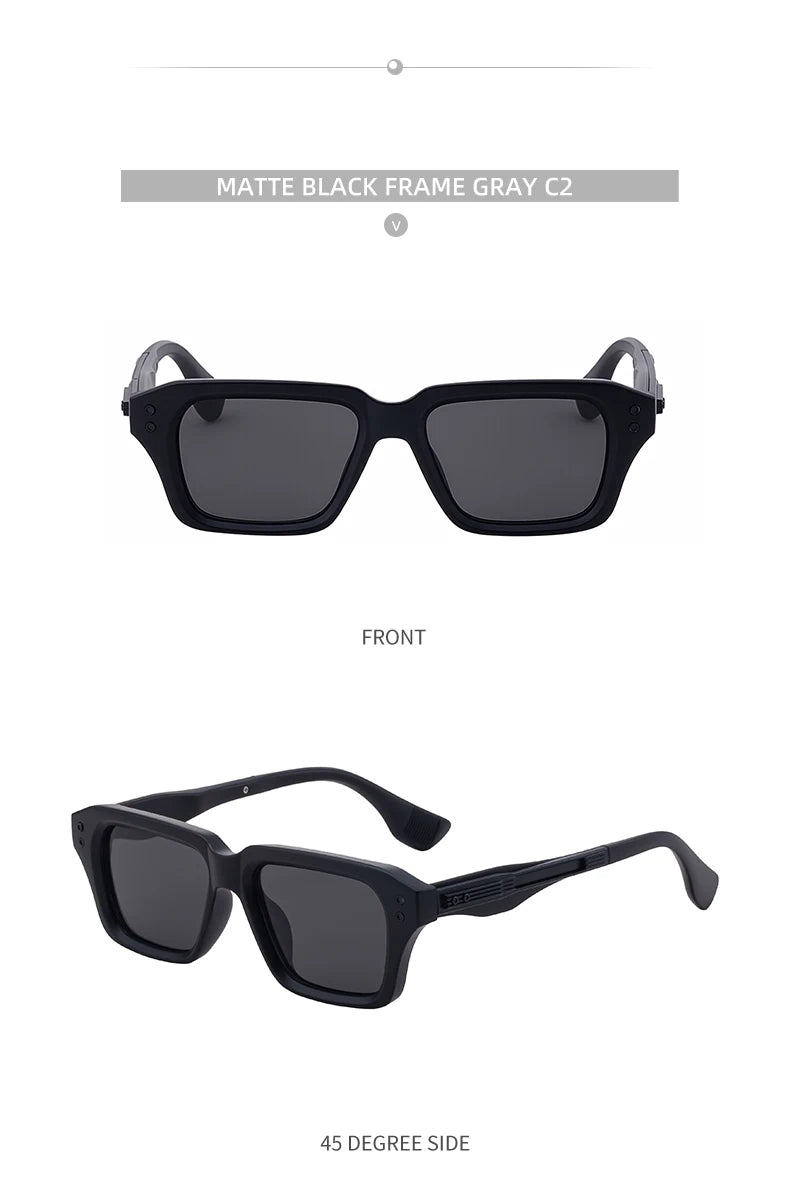 Polarized Classic Square Sunglasses Men 2026 Luxury Brand Steampunk UV400 Driving Sun Glasses For Male Trendy Small Frame Shades