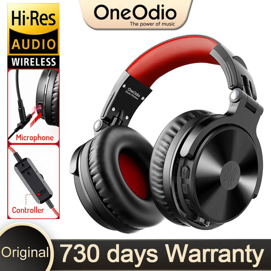 OneOdio Pro-M Wireless Gaming Headphones Bluetooth 5.2 HiFi Stereo Headset 110H Playtime with Mic, Deep Bass Foldable Over-Ear Headphones