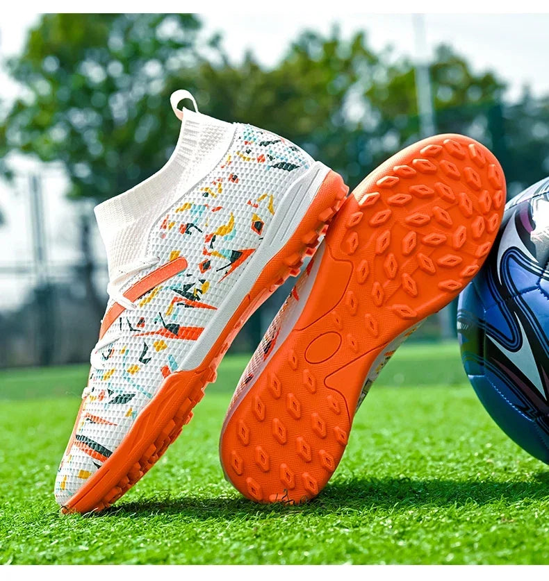 Chaussures de football pour hommes, chaussures de soccer professionnelles, chaussures de futsal d'extérieur, chaussures de soccer unisexes pour terrain synthétique, chaussures de soccer respirantes pour entraînement et mat