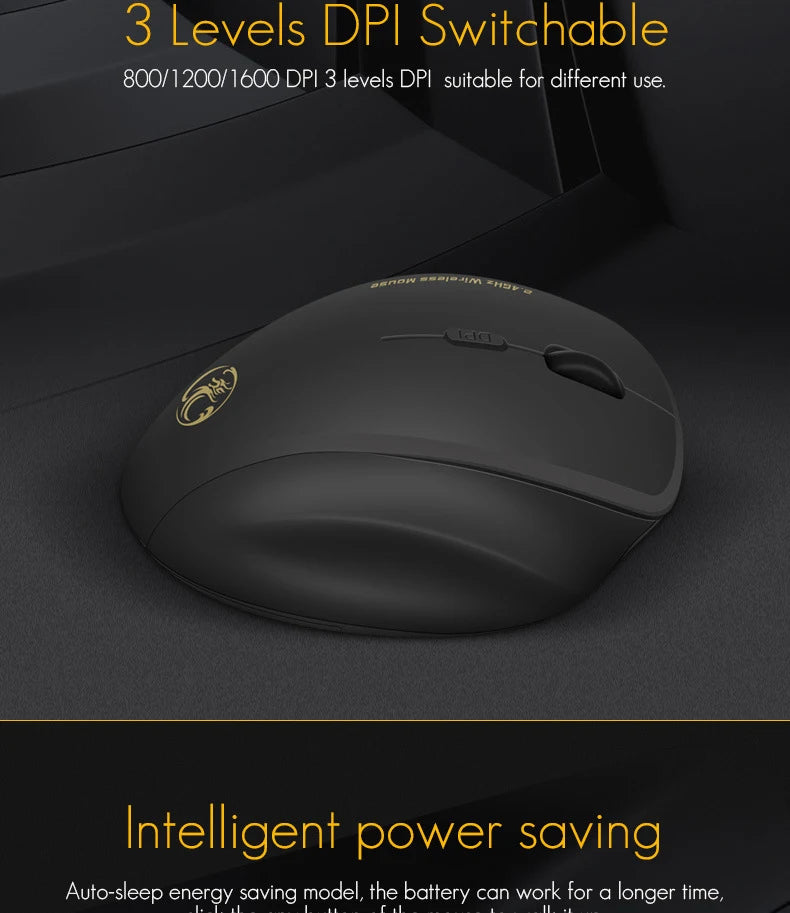 UTHAI G6 2.4G Wireless Mouse, Ergonomic 6-Button Wireless Mouse for Laptop, Business Office, Gaming, Adjustable DPI Computer Mouse