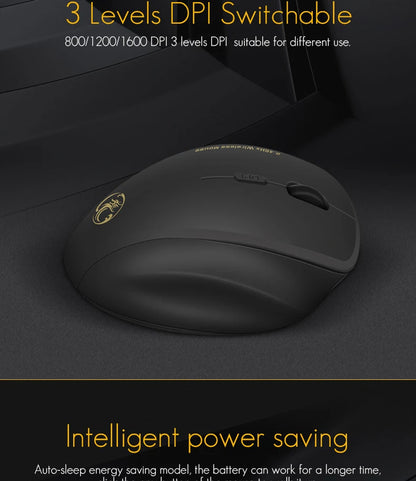 UTHAI G6 2.4G Wireless Mouse, Ergonomic 6-Button Wireless Mouse for Laptop, Business Office, Gaming, Adjustable DPI Computer Mouse