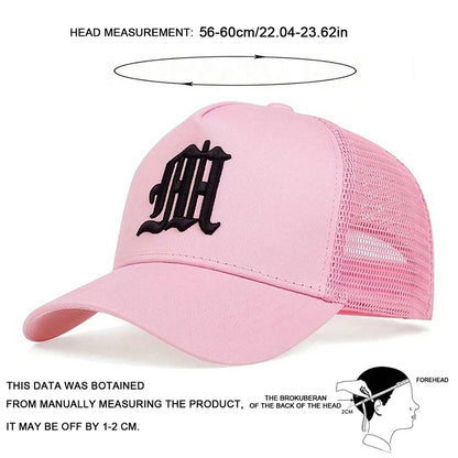 Unisex M Letter Embroidery Baseball Net Caps Hip Hop Cap Spring Summer Outdoor Adjustable Casual Hats Sunscreen Hat