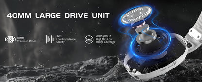 ATTACK SHARK L80PRO Wireless Gaming Headset – Tri-Mode Bluetooth Headphones with Dual Microphone, Lightweight Design & Premium Gaming Audio