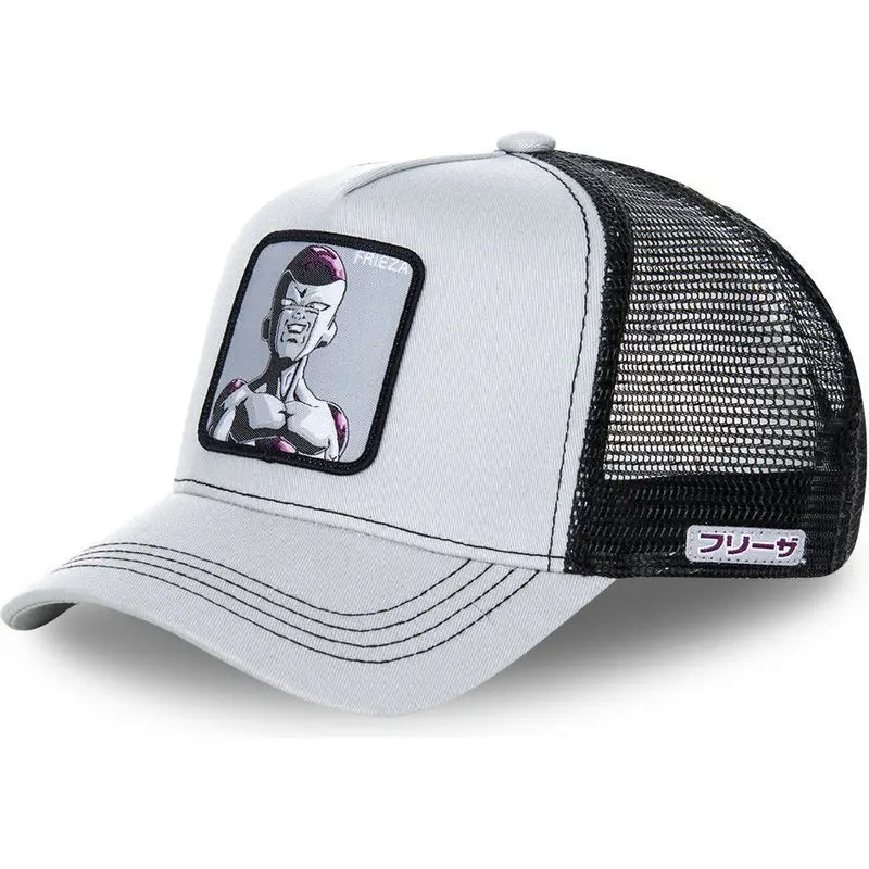 Casquette Dragon Ball Son Goku pour l'été : casquette de voyage à visière, pour homme, brodée, style hip-hop, visière pare-soleil, casquette trucker ajustable en maille