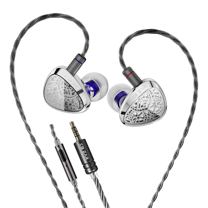 KBEAR TBX Tourbillon X IEMS Écouteurs intra-auriculaires filaires avec diaphragme en fibre de carbone CVD de 10 mm, basses profondes, casque de jeu