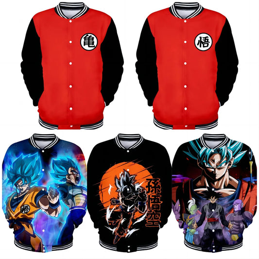 Бейзболна униформа в streetwear стил Dragon Ball за мъже и жени, яке костюм Son Goku за възрастни, пролетно-есенно палто, жилетка, суитшърт, подарък
