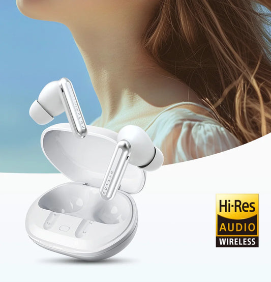HAYLOU Mori Pro Bluetooth 5.4 écouteurs sans fil 43dB hybride adaptative ANC haute résolution LDAC écouteurs 6 micro casque 28H d'autonomie de la batterie