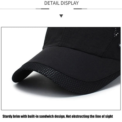 Spring Summer Quick Drying Sports Cap Golf Fishing Hat Summer Outdoor Sun Hat Adjustable Unisex Baseball Cap For Womens Men