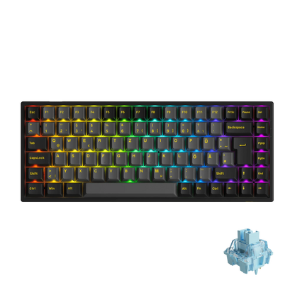 Akko 3084B Plus Black & Gold 75% ISO-DE Layout Mechanical Gaming Keyboard Hot-swapple Multi-Modes 2.4GHz /USB Type-C/BT 5.0
