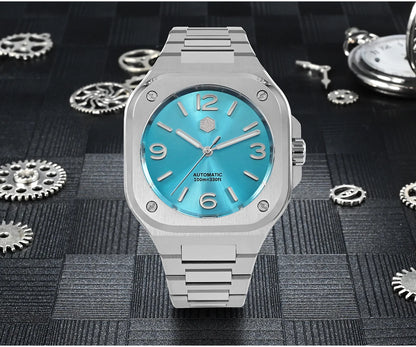 San Martin 40mm Classic Luxury Sport Watch Distinctive Square Case Stainless Steel Men Watch Automatic Mechanical 10 Bar SN0074