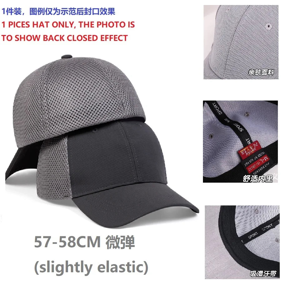 Adult Back Closed Baseball Cap for Small Head Lady Man Blank Hiphop Snapback Hat Fitted Flat Caps 57cm to 59cm