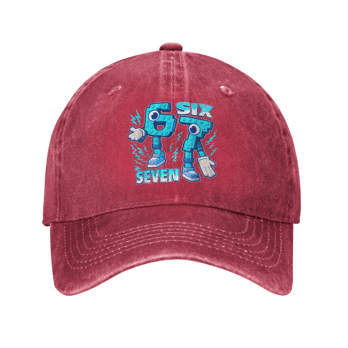 Casquette de baseball « Funny Meme 67 Six Seven 6 7 Italian Brainrot » pour le sport en plein air et au soleil – Casquette trucker délavée pour homme, design classique