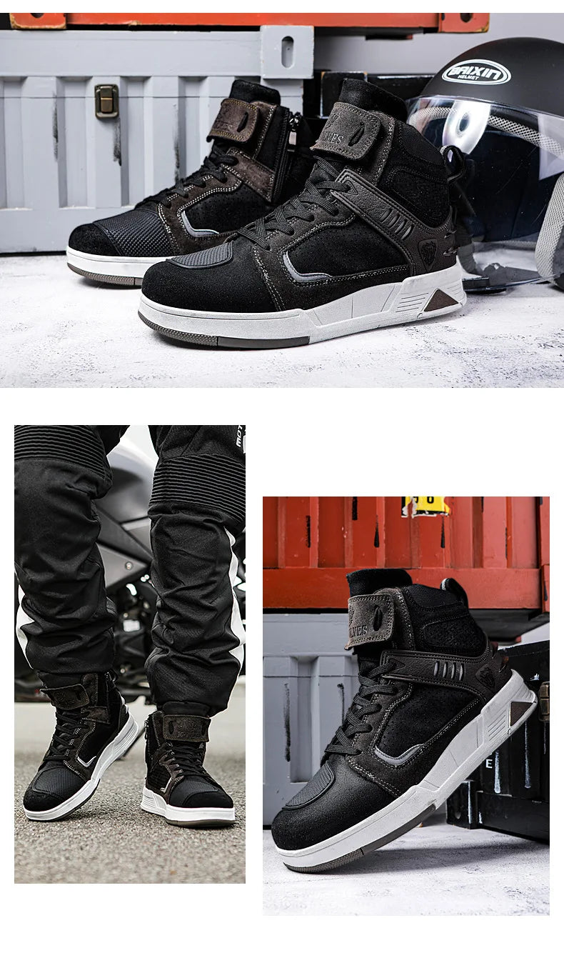 Motorcycle Boots 2026 New Men and Women Motorbike Riding Shoes Breathable Biker Boots Motorboats Motorcycle Shoes Boots