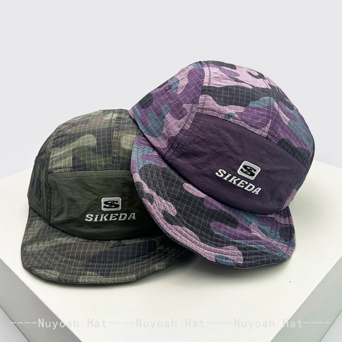 New Unisex CAMO Quick Drying Letter Embroidery Baseball Hats Sunshade Color Block Breathable Personal Peaked Caps Versatile ins