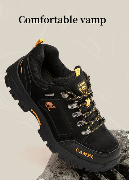 Classic Black Men's Hiking Shoes Outdoor Low Climbing Walking Shoes For Men Trekking Sneakers Non-Slip Mountaineering Shoes Man