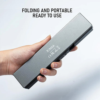 Jomaa faltbare Bluetooth-Tastatur, wiederaufladbare Bluetooth-Tastatur für Laptop, iPad und Smartphone, mini, tragbar und faltbar