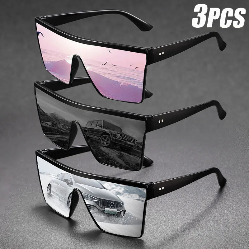 2-4PCS Oversize frame One-piece Goggle Men Woman Sunglasses Interior Accessory Protective Gears Anti Glare Car Driving Glasses