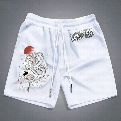 2026 Adult Boys Loose Short Hot Summer Mens Male Beach Pants Top Short Gift Sweatpants Goku Dragon Ball Z Gym Casual Shorts Hot