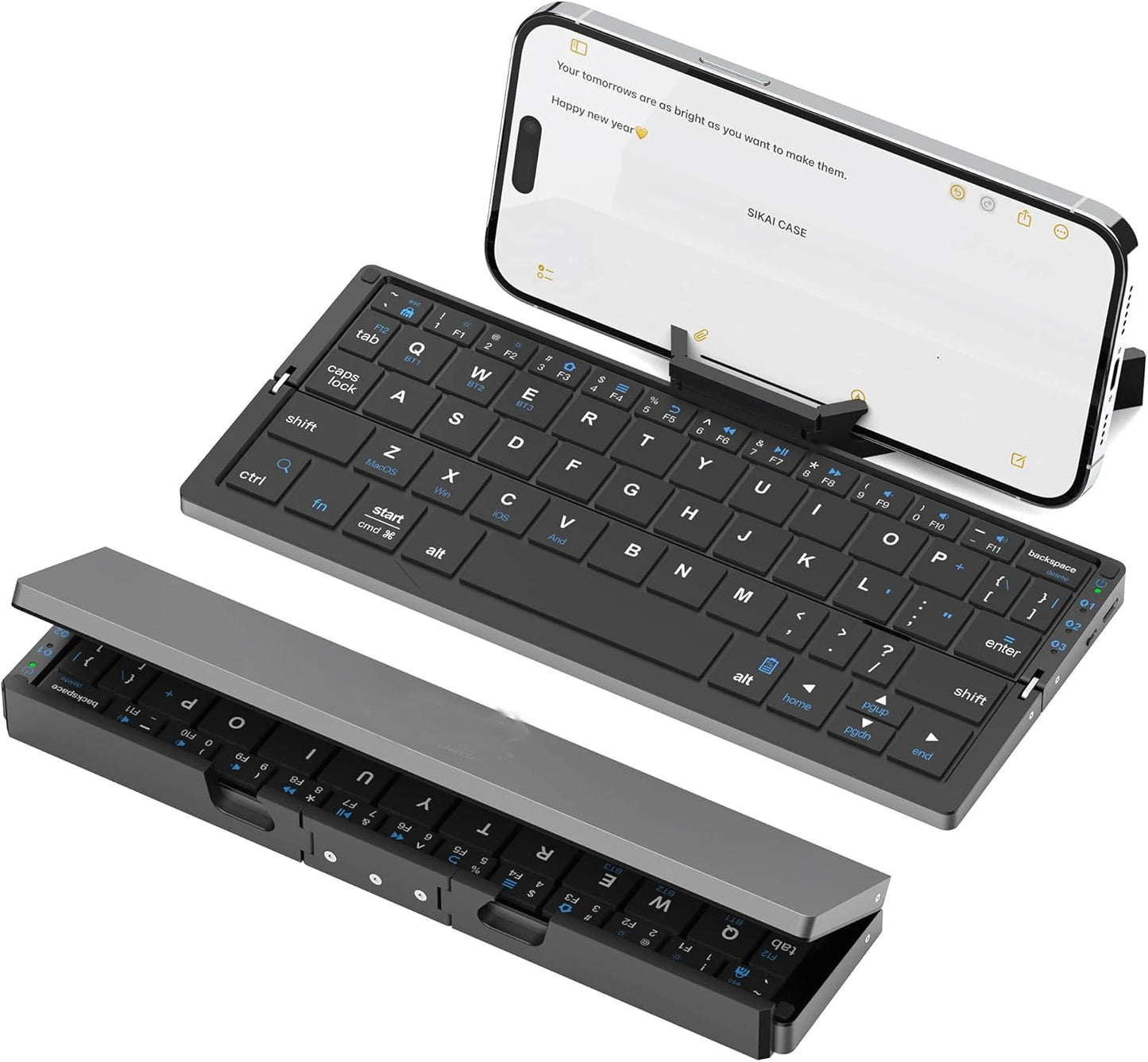 Jomaa faltbare Bluetooth-Tastatur, wiederaufladbare Bluetooth-Tastatur für Laptop, iPad und Smartphone, mini, tragbar und faltbar