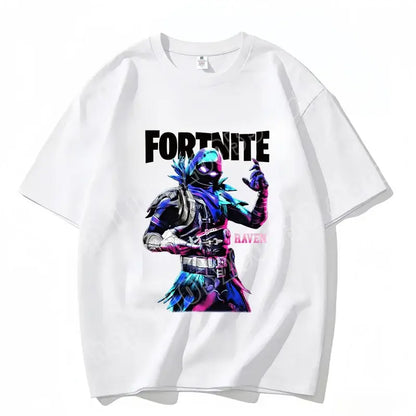 Fortnite Crew Neck T Shirt Unisex Adult Game Dance Fashion New Pure Cotton Short Sleeve Tops Perfect for Casual Wear Vacations