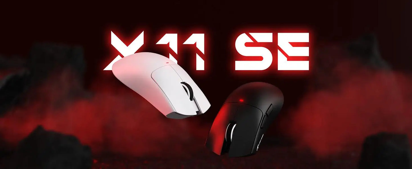 Bezdrôtová herná myš ATTACK SHARK X11SE, trojrežimové pripojenie, superľahká 63g s PAW3311 senzorom, 22000 DPI, 300mAh batéria, duálny ovládač