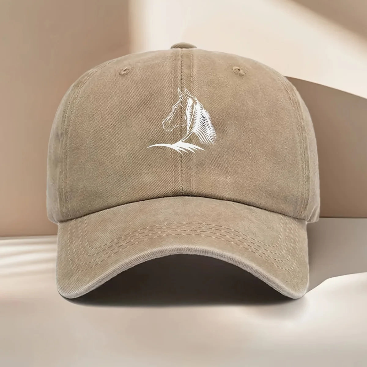 1pc Women's Horse Print Baseball Cap,Elegant Horse Head Design,Durable Textile Fabric,All-Season Casual Hat,suitable for Travel