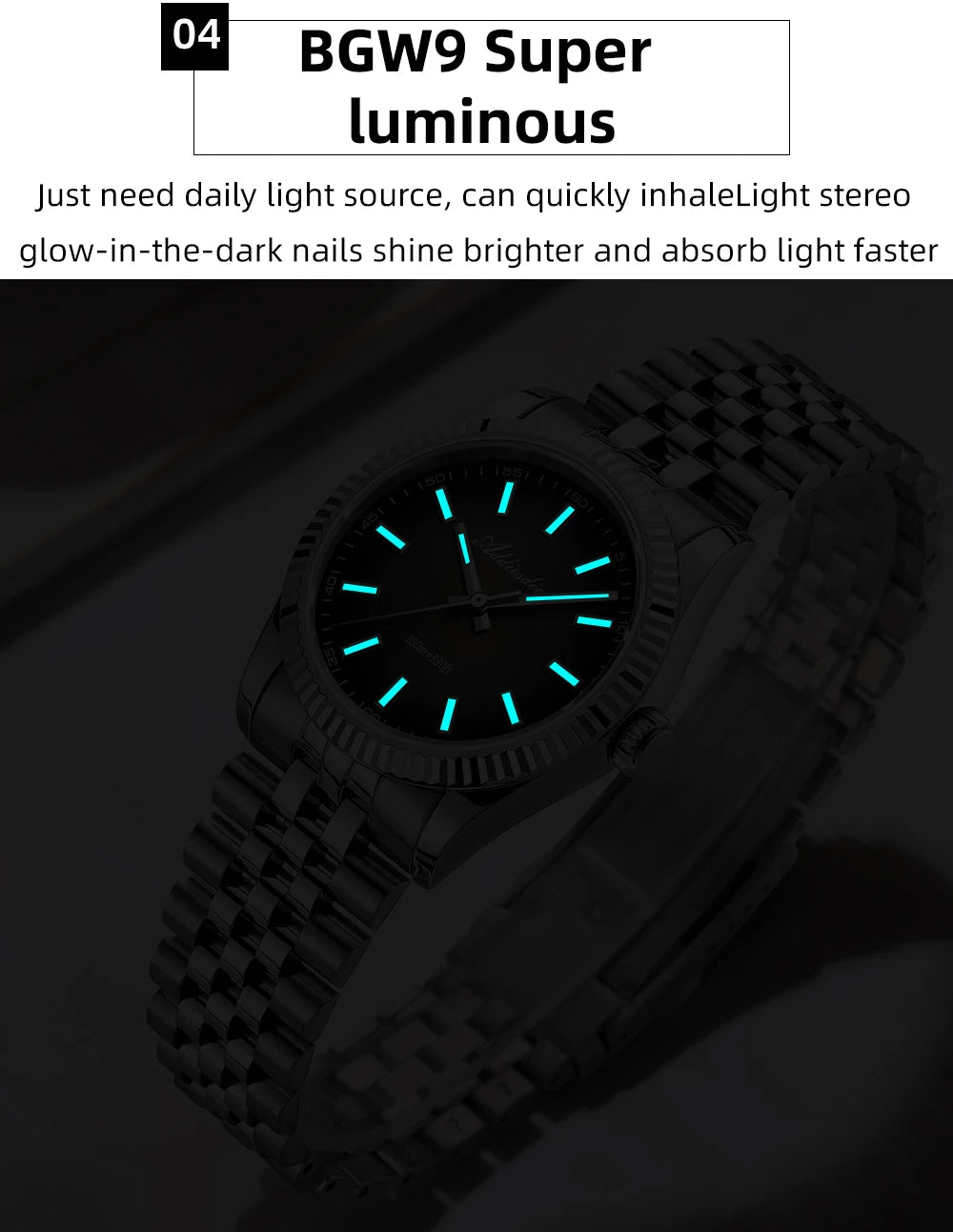 ADDIESDIVE New Men's Watch AD2073 Sapphire Glass 36mm VH31 Sunburst Quartz Watches 10Bar Waterproof Diving Luminous Wristwatch