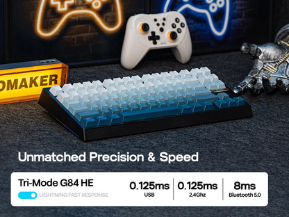 EPOMAKER G84 HE 75% ANSI US Layout Wired/BT/2.4Ghz Wireless Hall Effect Magnetic Mechanical Keyboard with DKS & SOCD Support