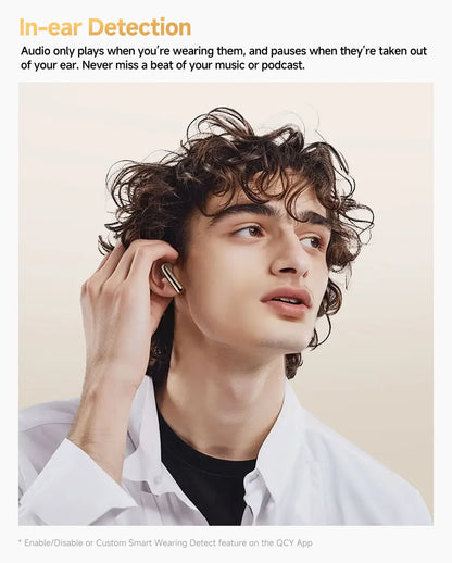 QCY MeloBuds Pro Adaptive Hybrid Active Noise Cancelling Wireless Earbuds – 46dB ANC, Bluetooth 5.3, LDAC Hi-Res Audio, 34H Playtime