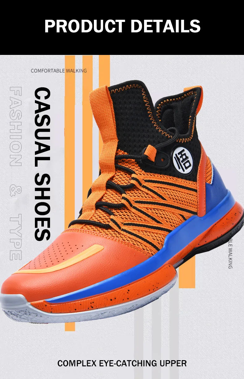 2024 New Dragon B Style Orange Mens Basketball Shoes Size 38-44 Air Cushioning Sport Sneakers Mesh Breathable Training Shoes
