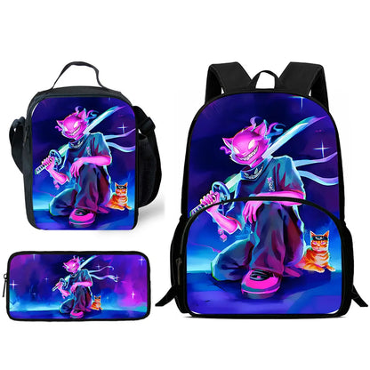 Hot Game Design Child Backpacks Lunch Bag Pencil Case Pupil Large Capacity School Bags For Boy Girl Best Gift F-FortniteS