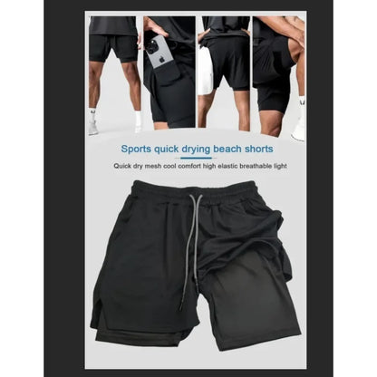 Dragon Ball Peripheral Printing Double-layer Shorts GOKU American Sports Comfortable Fashion Summer Men's Loose Breathable Pants