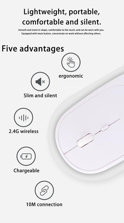 Lenovo trådløs mus USB genopladelig ergonomisk justerbar DPI kontor lydløs 2.4G Bluetooth optisk elektrisk mus gaming kontor