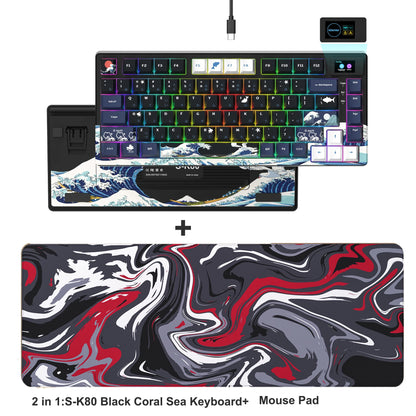 Womier S-K80 75% Keyboard with Color OLED Display Mechanical Gaming Keyboard Hot Swap Keyboard Gasket Mount RGB Custom Keyboard