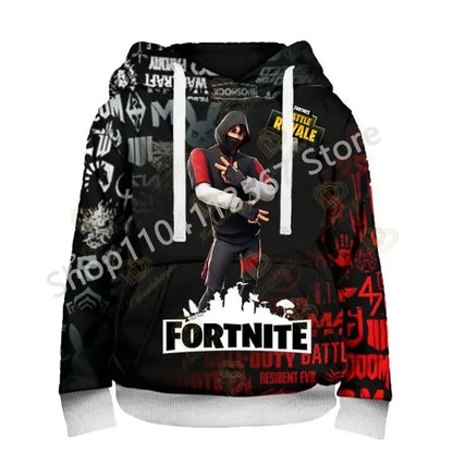 Φούτερ με Κουκούλα Llama Battle Royale F-Fortnited με 3D Εκτύπωση για Άνδρες, Γυναίκες και Παιδιά, Αγόρια και Κορίτσια, Streetwear Πουλόβερ, Πράσινα Τοπ