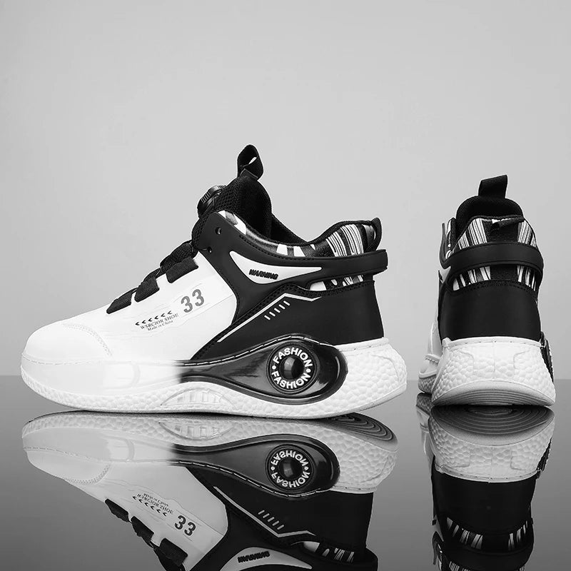 Herren-Sneaker mit drehbarer Schnalle – bequeme, rutschfeste Schnürschuhe für Outdoor-Aktivitäten