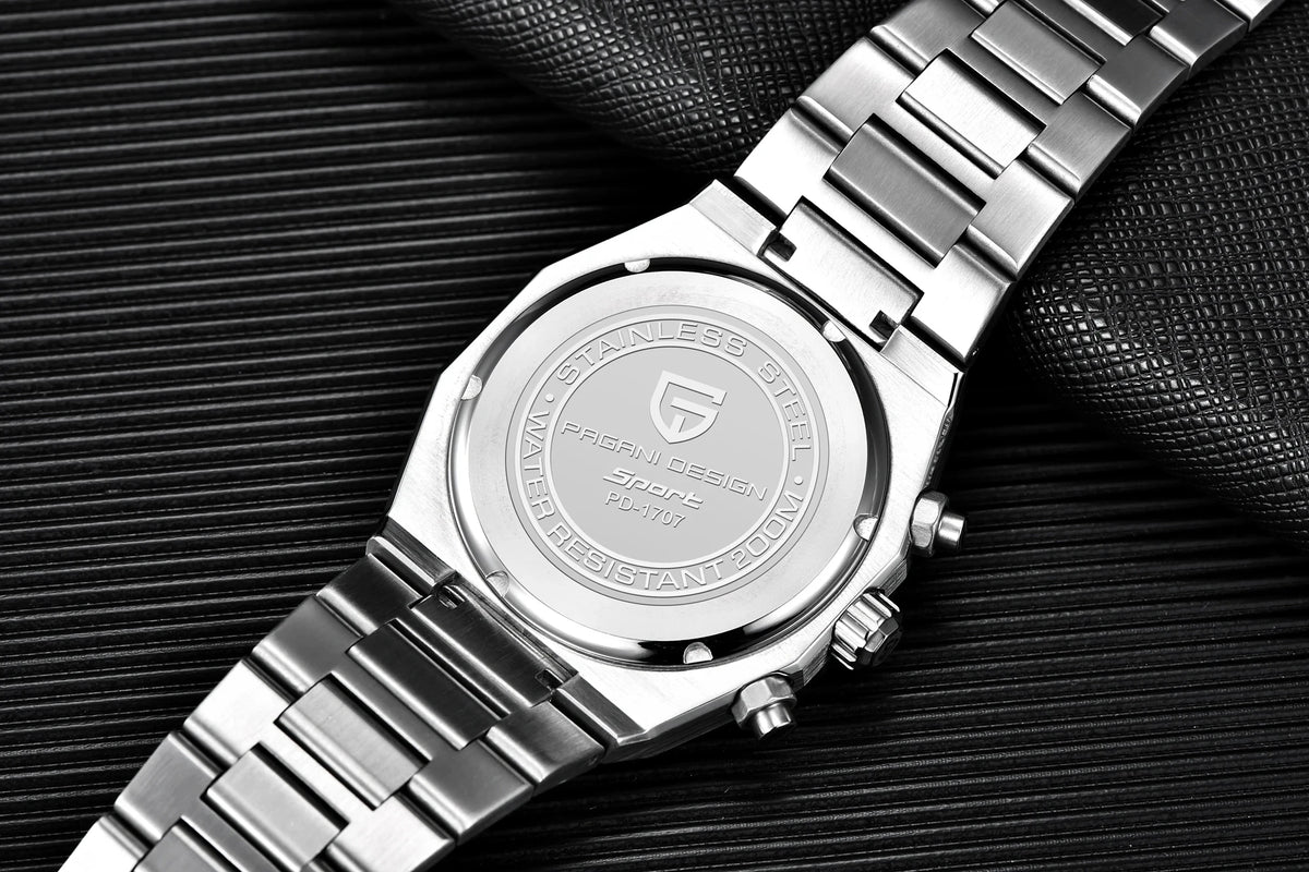 2025 PAGANI DESIGN PD1707 Mens Quartz Wristwatches 40MM Stainless Steel Sapphire Glass Waterproof Luxury Clock Gift Reloj Hombre