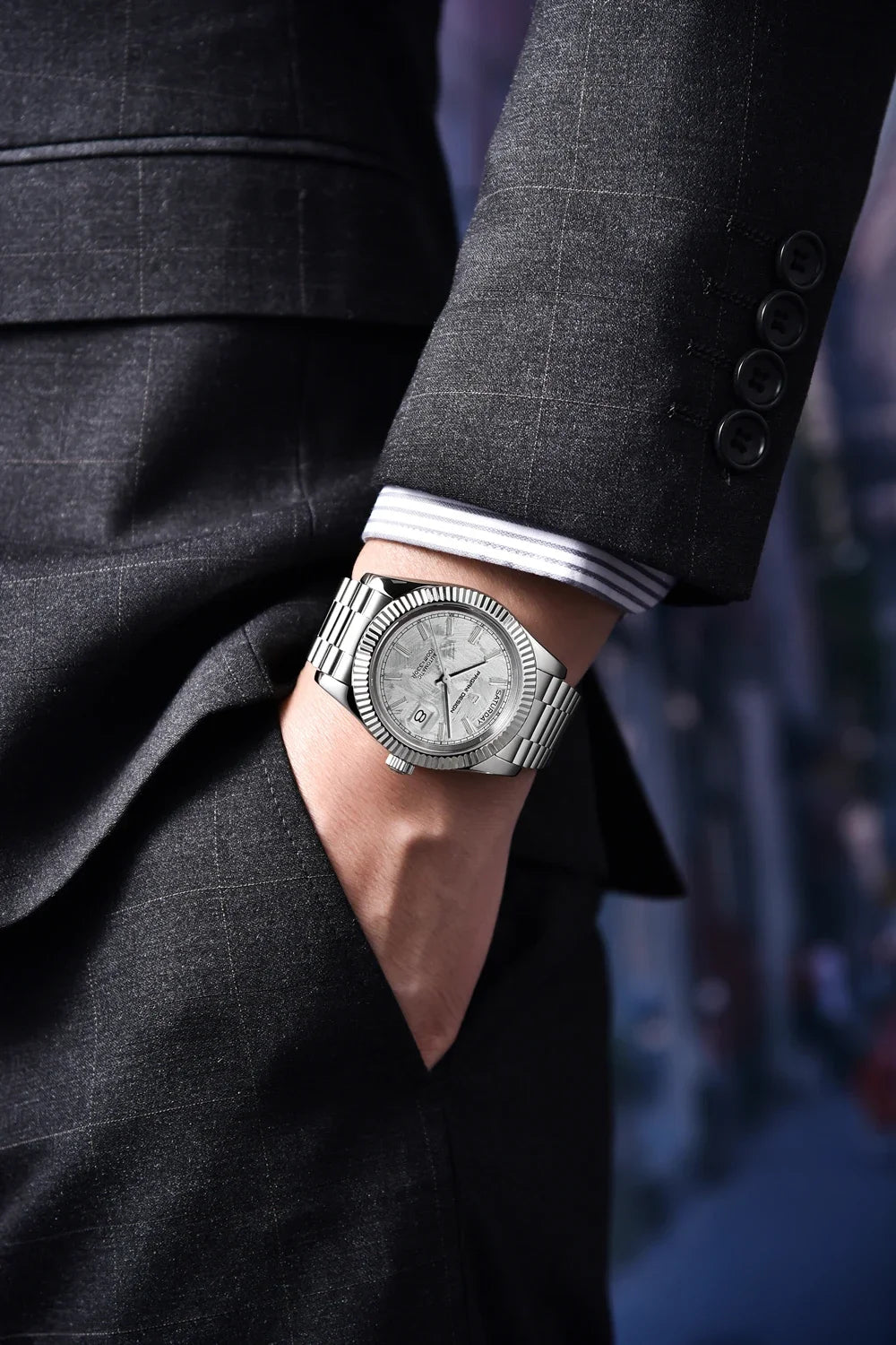 PAGANI DESIGN DD40 herrklocka – Modell i roséguld, mekanisk lyxarmbandsur, automatiskt urverk, safirglas med antireflexbehandling, vattentät