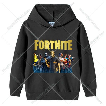 Fortnite-Kinder-Hoodies für den Herbst, Kapuzen-Sweatshirt für Jungen und Mädchen, dünner Trainingsanzug, langärmelige Pullover-Oberteile, Sportbekleidung, Kinderkleidung